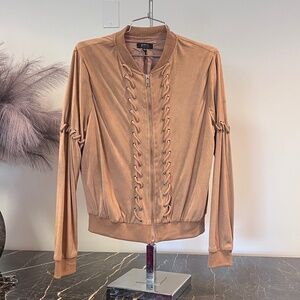 Privy faux suede zip up jacket